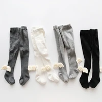 0 8yrs girl baby pantyhose spring and autumn winter angel wing cotton tight pants baby knitted collar tight pants