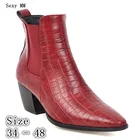 Женские ботильоны на высоком каблуке, демисезонные короткие ботинки, женские полуботинки, размеры 34-40, 41, 42, 43, 44, 45, 46, 47, 48