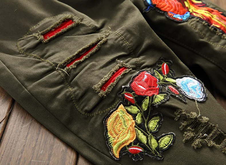 Мужские джинсы с вышивкой индивидуальная одежда для ночного клуба повседневные