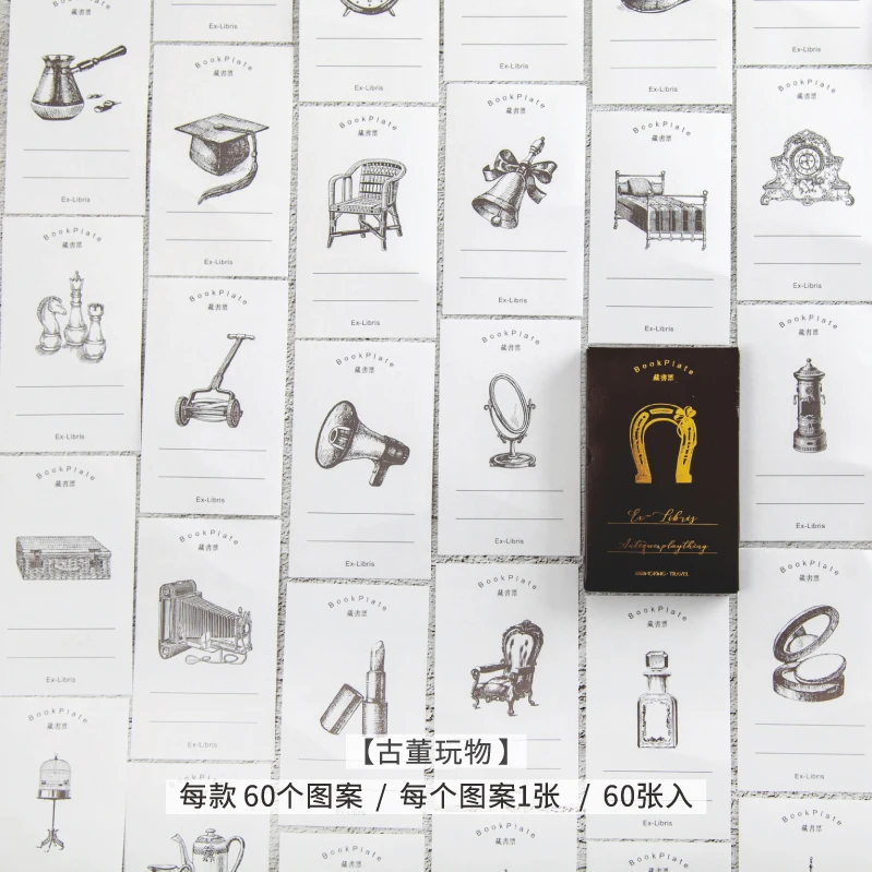 1 60 шт винтажная книжная тарелка серии бумажная мини-открытка Письмо Конверт DIY Украшение сообщение ломо карты - Цвет: 1