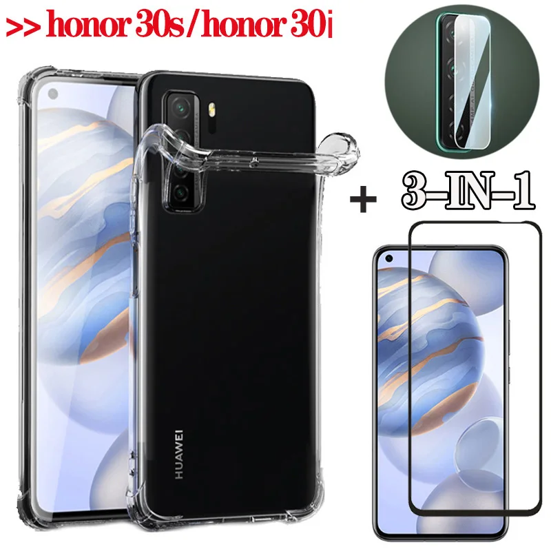 

Honor 30 i, Shockproof Case for honor 30 s honor30 Transparent Silicone Case honor30s honor 30i Cover For Huawei honor 30s