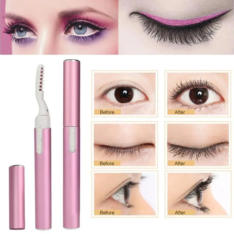 

Cosmetics Tools Portable Pen Style Electric Heated Eyelash Curler Makeup Eye Lashes Long Lasting EyeLash Curler Heat For Women