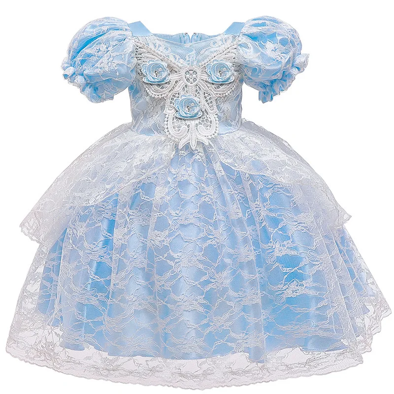 Baby Princess Dress Christmas Party Halloween Cosplay Costume Kids Lace Puff Sleeve Dresses for Girls Wedding | Детская одежда и