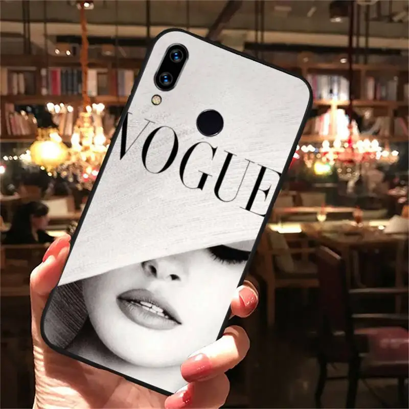 

VOGUE Princess Girl Female boss coffee Phone Case For Xiaomi Redmi note Mi Huawei honor P smart 8 9 10 S T 20 30 40 lite Pro x