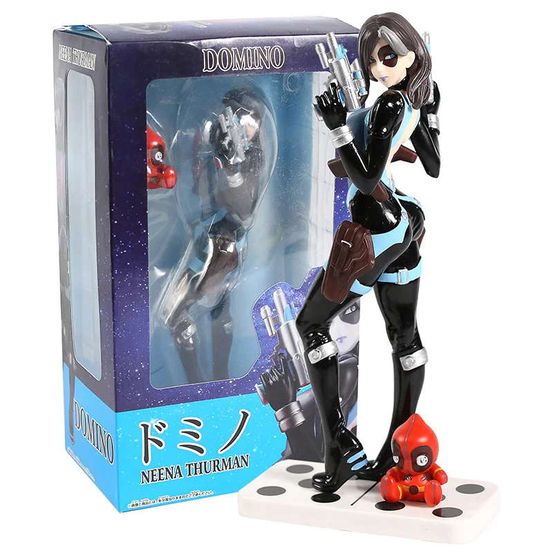 box Marvel X-men Domino Neena Thurman Bishoujo 1/7 весы ПВХ фигурка Коллекционная модель игрушки - Цвет: box
