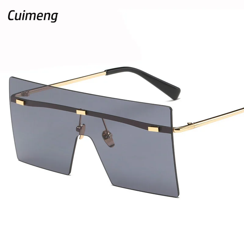 Солнцезащитные очки без оправы для мужчин и женщин большие квадратные винтажные