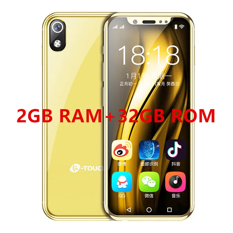 K-touch I9 мобильный телефон 3," MTK6739 Quand Cord Android 8,1 2 Гб ОЗУ+ 16 Гб/32 Гб ПЗУ gps карманный мини роскошный мобильный телефон - Цвет: 32GB ROM Gold