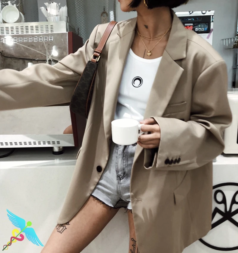 

WELLDONE Blazers Men Women Fashionable High Quality Casual Suits We11done Full Solid Single Breasted Office Lady Clothing