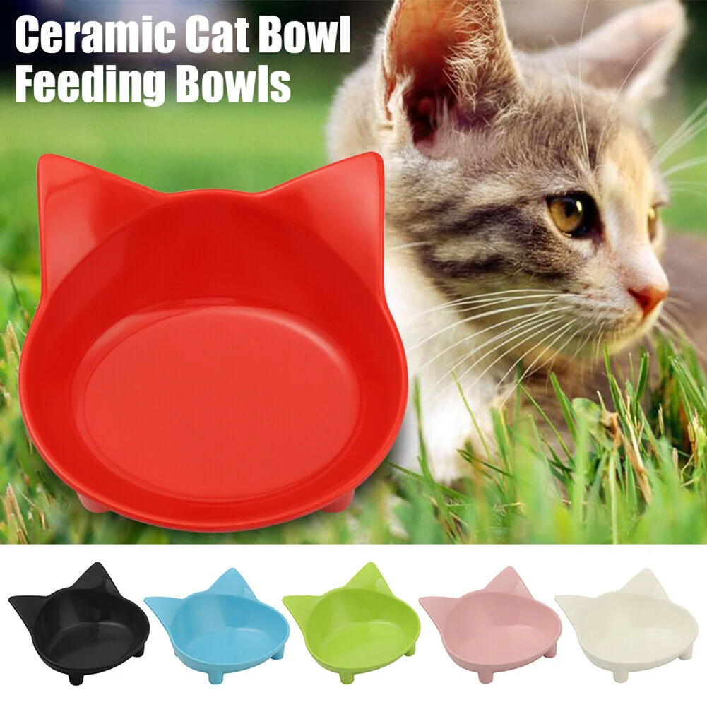 

Anti-slip Pet Supplies Cat Bowl Water Bowl Cat Ears Shaped Safe Portable Feeder SUB Sale