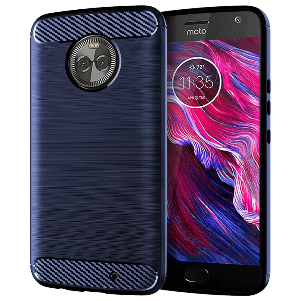 Чехол Moto X4 2 шт./упаковка из углеродного волокна с матовой текстурой мягкий ТПУ
