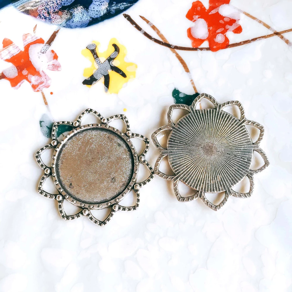 Античный бронзовый серебристый цвет 20 мм стеклянные заготовки под кабошон