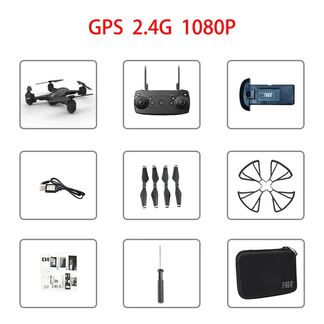 GPS 2.4g 1080P H1 Дрон gps Дрон HD 1080P Смарт точное позиционирование возврат жестов фото Wi-Fi передача Rc вертолет Дрон камера - Цвет: GPS 2.4g 1080P