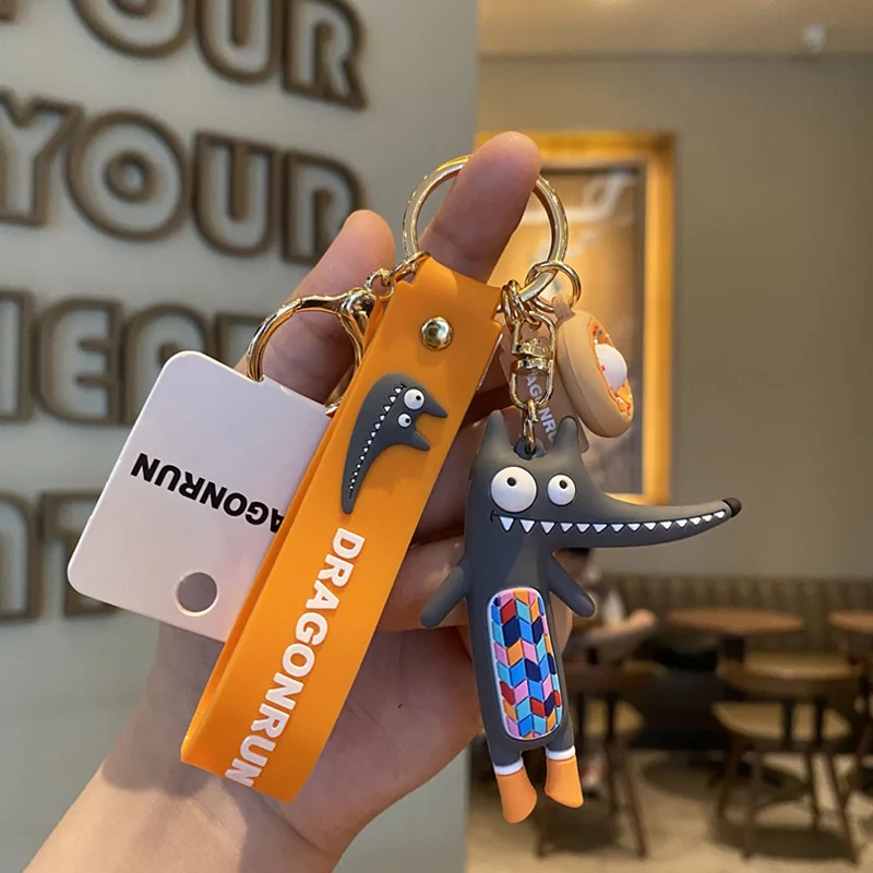 

New Fashion Cute Hedgehog Keychain Creative Cartoon Fun Animal Fox Bag Car Pendant Keychain Charm Children's Holder Accessories