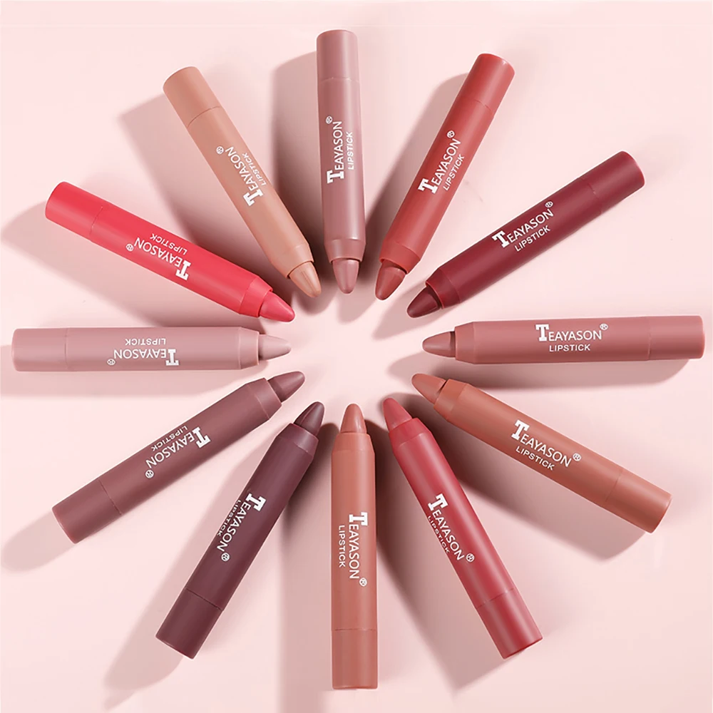 

12 Colors Velvet Matte Lipsticks Pencil Waterproof Long Lasting Sexy Red Lip Stick on-Stick Cup Makeup Lip Tint Pen Cosmetic