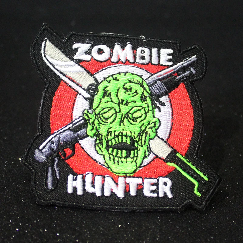Нашивки зомби Хантер патчи для одежды с утюгом вышитые нашивки байкерские Значки