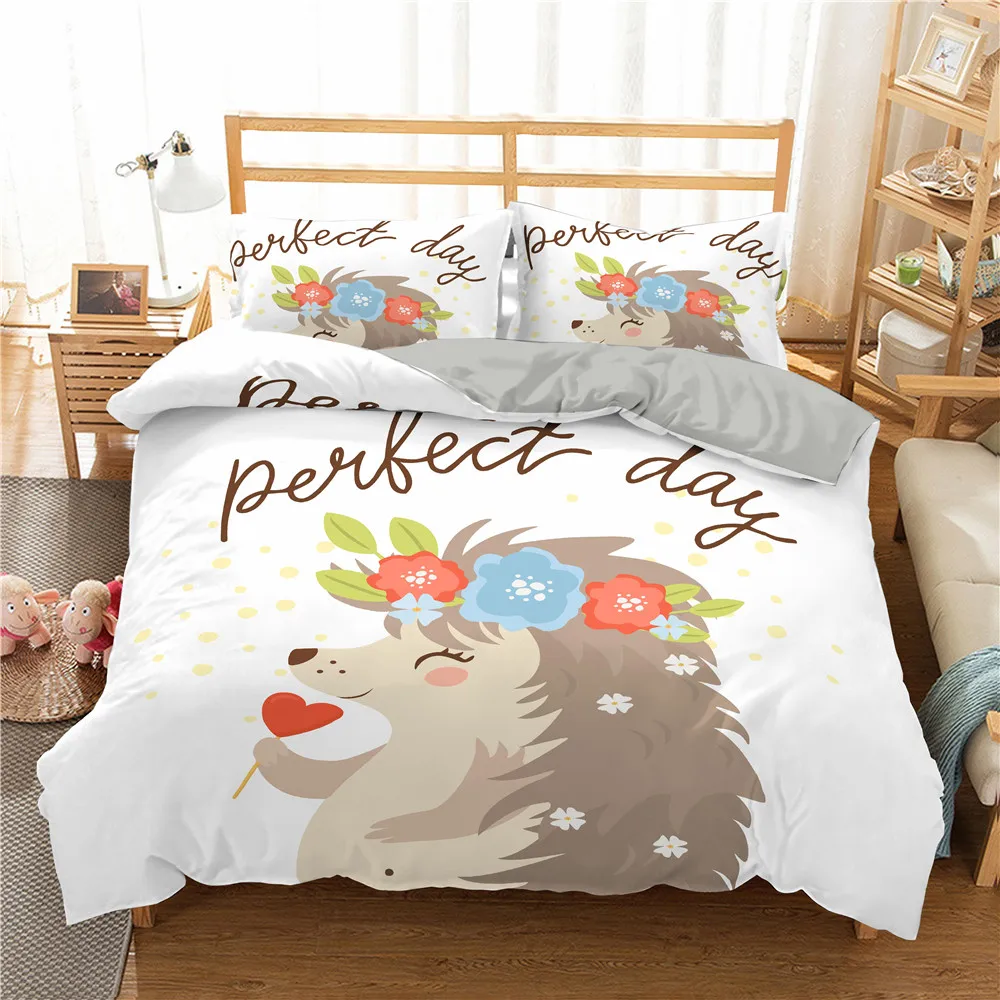 

Cartoon Dinosaur Kids Bedding Set 100% Polyester Adult Gift Duvet Cover Quilt Cover Pillowcase Students Bed Linen Set King Size