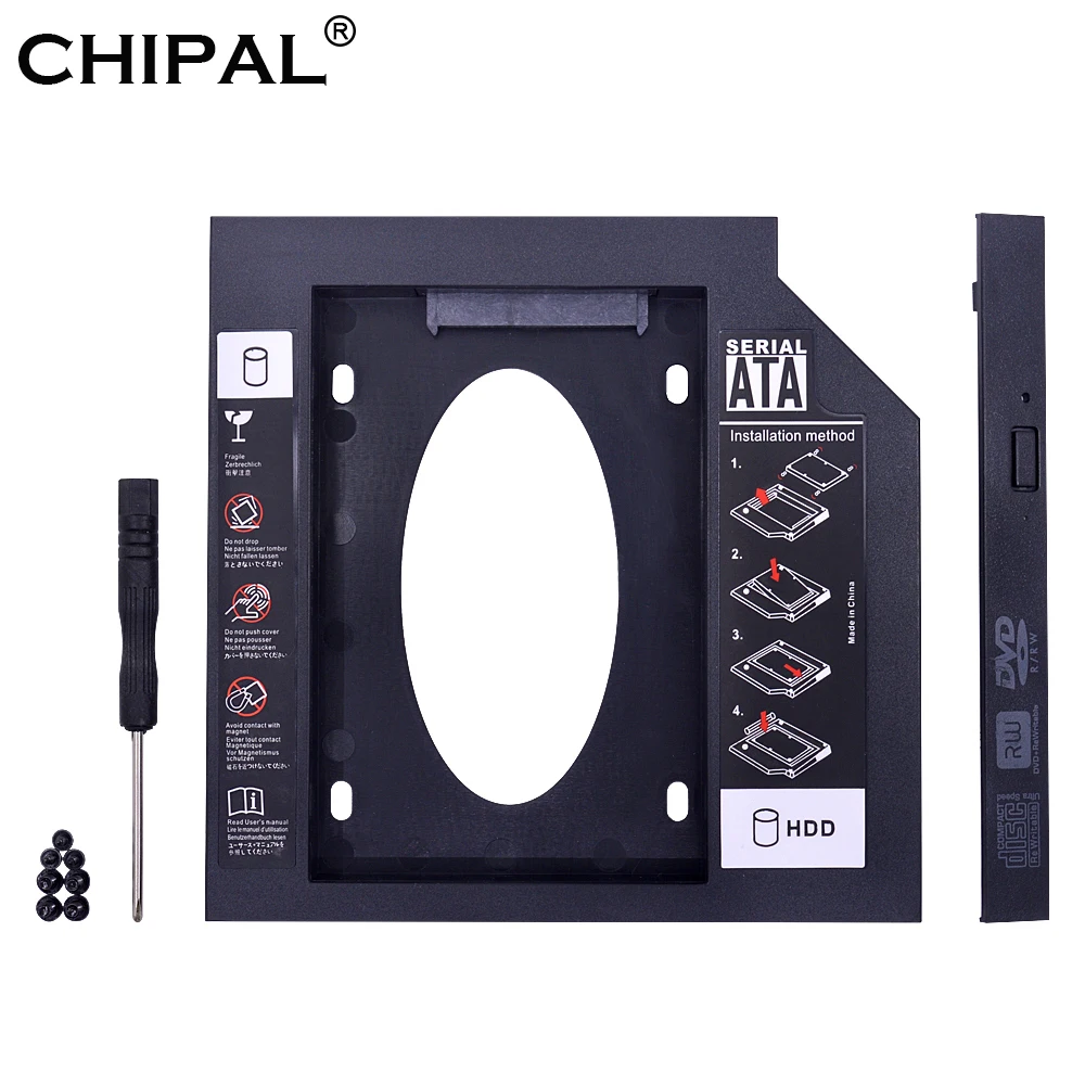 CHIPAL Универсальный второй 2 й HDD Caddy 9 5 мм SATA 3 0 для ''SSD жесткий диск чехол адаптер