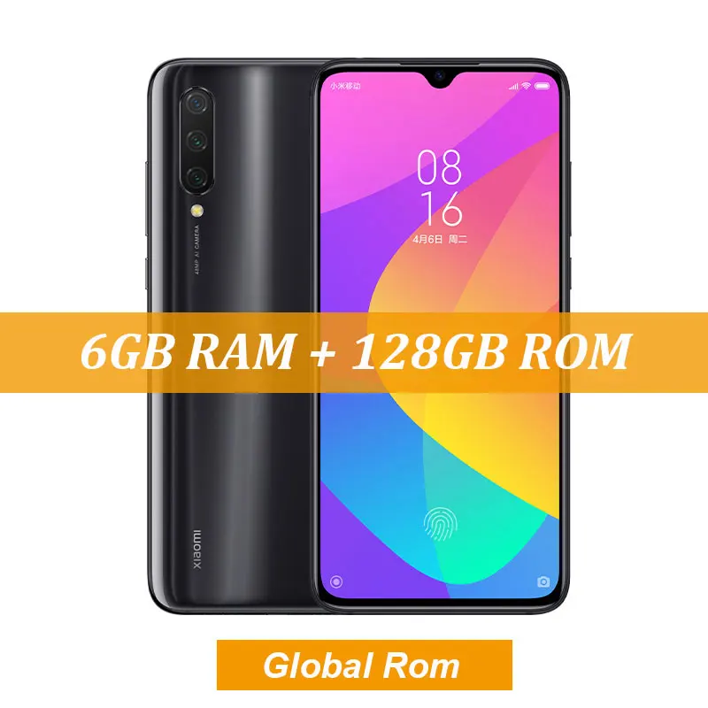 Глобальная ПЗУ Xiaomi Mi CC9 CC 9 6 ГБ ОЗУ 64 Гб ПЗУ мобильный телефон Snapdragon 710 48MP Тройная камера 32MP фронтальная камера 6,3" AMOLED - Цвет: 128G Black