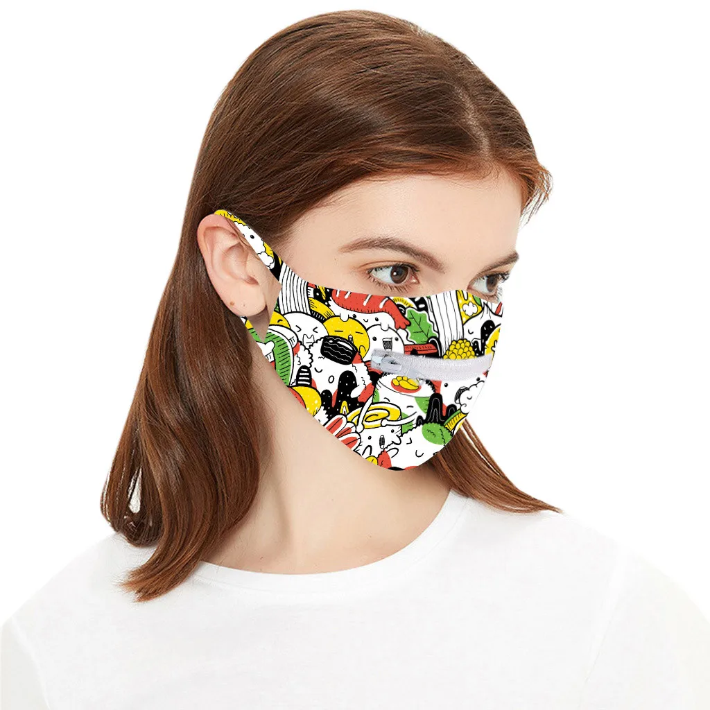 

Adult Washable Breathable Mask Men & Women Reusable Zipper Mask Easy to Drink Face Mouth Cover Windproof facemask