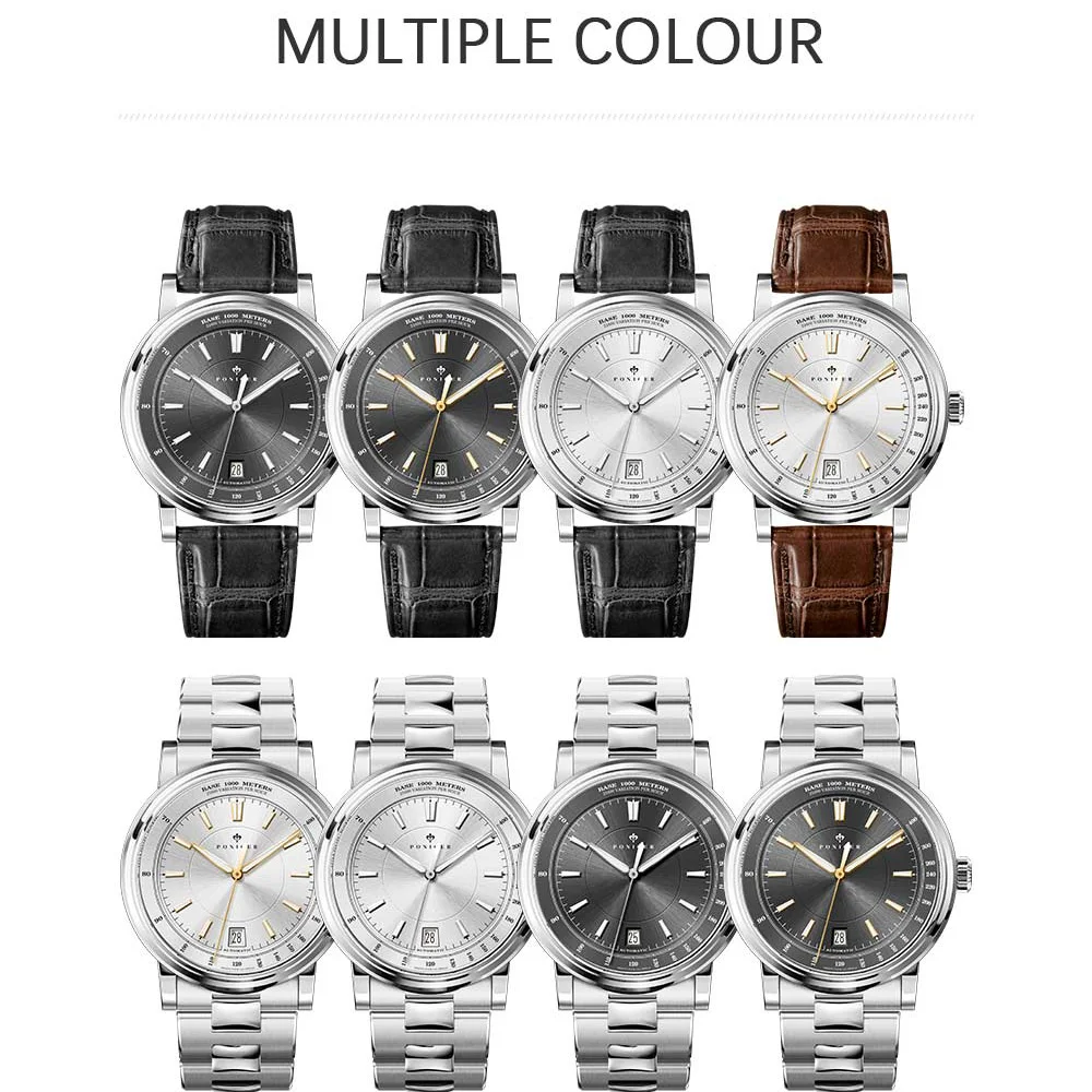 Часы наручные Poniger Мужские механические повседневные автоматические деловые с