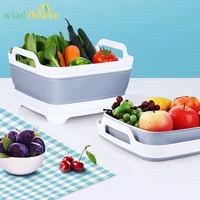 wind flower wash vegetable fruit collapsible plastic basket portable camping fishing baskets basins kitchen cleaning tools