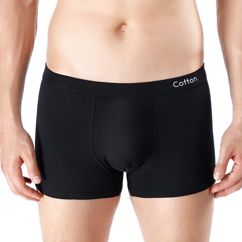 

High Quality Cotton Men's Underwear Mid Waist Three-dimensional Printing Black Boxer Briefs Men Underpants Casual Summer 2021
