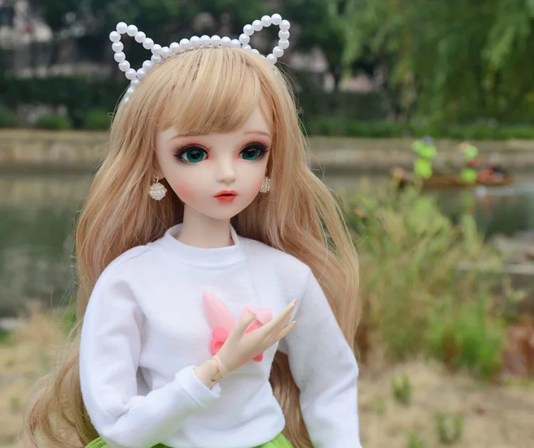 BJD 1/3, детские куклы для девочек, красивые зеленые глаза, ручная работа, красивые игрушки, силиконовая кукла-Реборн, Рождественский подарок с макияжным лицом