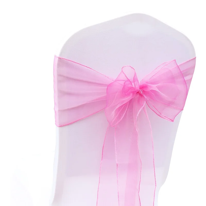 fuchsia Лучшие продажи 50 шт./компл. свадебное платье из органзы стул с поясом и бантиком для банкета, праздника День рождения украшение дома Текстиль для дома Текстиль чехлы для стульев - Цвет: fuchsia