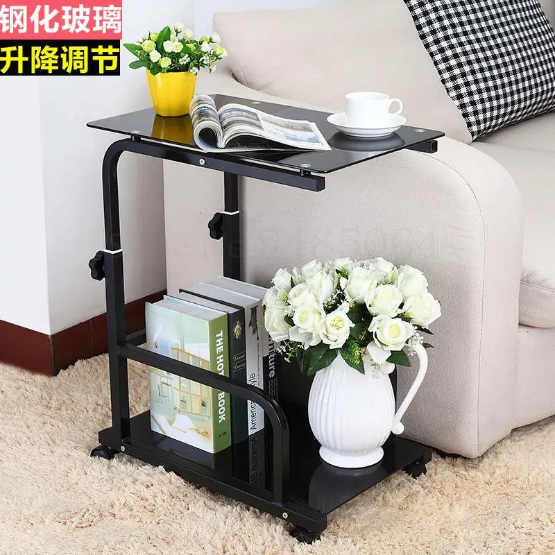  Mobile Sofa Computer Side Table Glass Mini Small Coffee With Wheel Tea Water Dispenser | Мебель