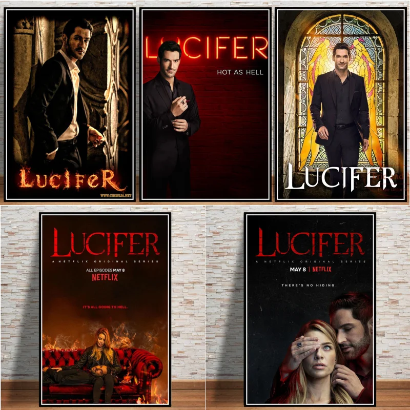 

New Lucifer 2019 TV Series Show New Season Poster And Prints Oil Painting Canvas Wall Art Pictures Living Room Home Decoration