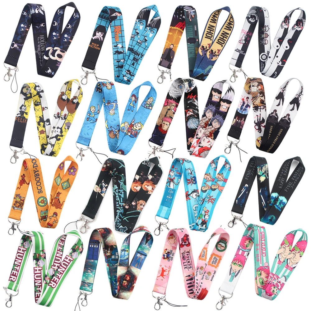 

DZ1333 Wholesale Anime Key lanyard Car KeyChain ID Card Pass Gym Mobile Phone Badge Kids Key Ring Holder Jewelry Gifts