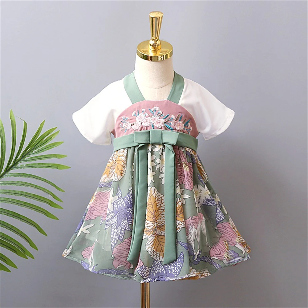 Детский костюм для Хэллоуина Mulan мягкое шифоновое платье с цветочной вышивкой