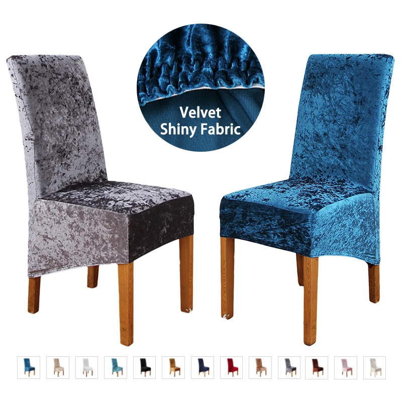 

Velvet Shiny Fabric Back Long Seat Chair Cover XL/Large/Big Size High King Back Chair Covers For Home Hotel Party Banquet