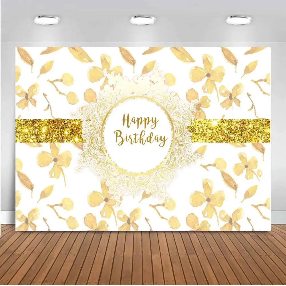 

Фон для фотосъемки новорожденных с изображением золотых листьев