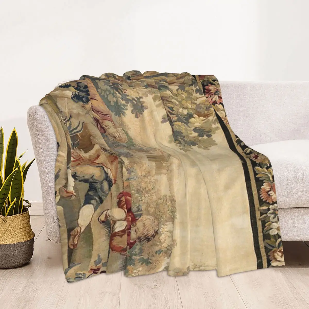 

Aubusson античный французский гобелен, одеяло с принтом, покрывало на кровать, клетчатый диван, кавайное одеяло, роскошное пляжное полотенце