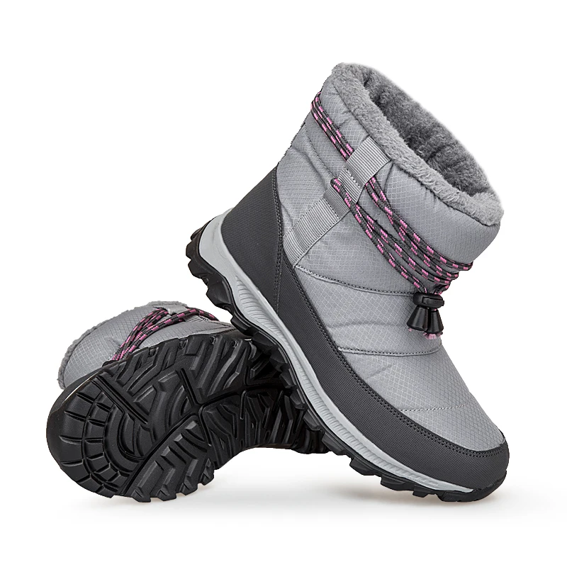 JIEMIAO Hiking Shoes Woman Snow Boots Plush New Warm Ankle Boots for Women Winter Hiking Boots Waterproof Female Winter Shoes