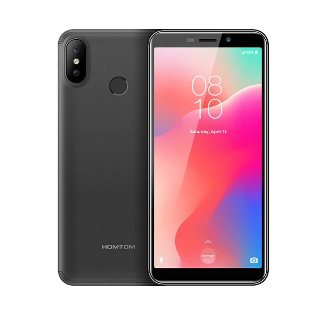 HOMTOM C1 1 ГБ ОЗУ 16 Гб ПЗУ четырехъядерный мобильный телефон 5,5 дюймов 18:9 полный дисплей 13 Мп задняя камера смартфон отпечаток пальца - Цвет: C1 Dark Gray
