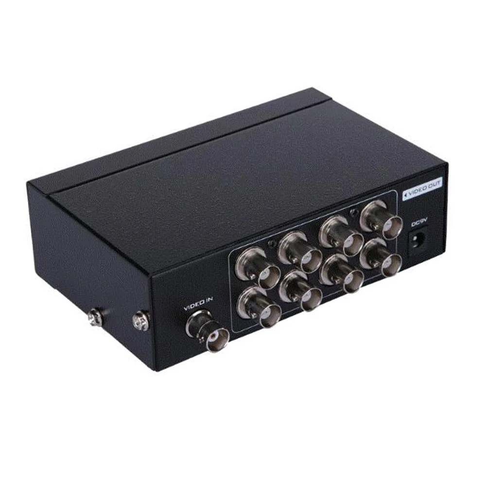 

Активный сплиттер BNC для видео, композитный конвертер для CCTV DVR 1X4/1X8, переключатель, сплиттер BNC, коробка с адаптером питания
