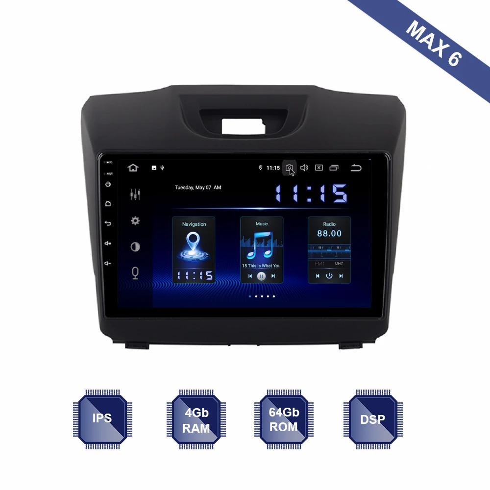 Android 9 0 автомобильное радио 1 Din для Isuzu D MAX IPS экран 1080P видео GPS BT WIFI шестиядерный PX6 4