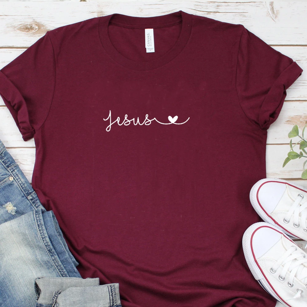 Женская футболка с надписью Jesus Love религиозный христианский Tumblr модная Harajuku