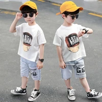 baby little boys clothing set summer white children kids sport suit jean shorts toddler boys fashion clothes sets 1 4 6 7 year