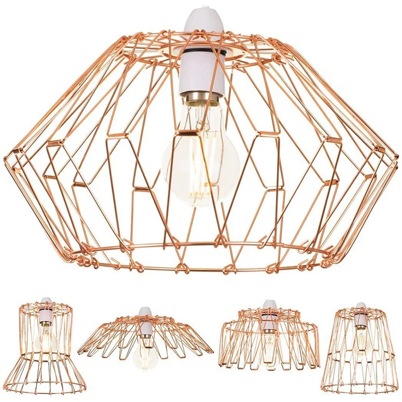 

DIY Lamp Shades,Retro Metal Wire Basket Ceiling Light Shade,Ceiling Light Shade For Pendant/Table Lamp/Floor Lamp