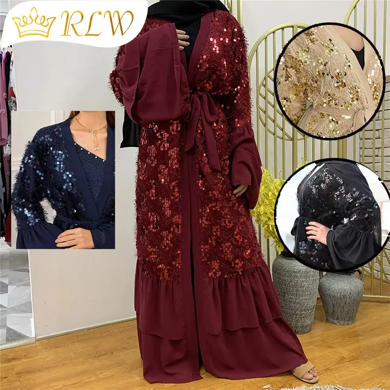 

Мусульманские женщины Burkini Morrocan кафтан платье пайетки Abaya кимоно Турецкая Sbaya хиджаб платье Abaya вечернее скромное платье для женщин