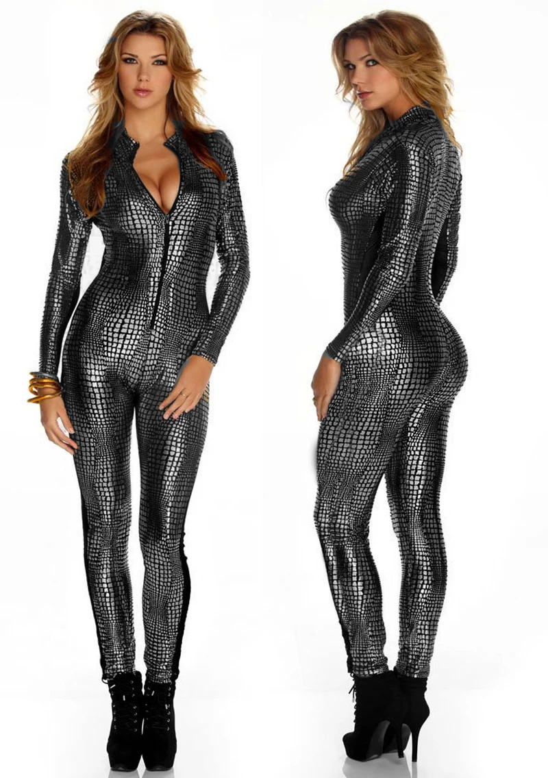 Black Or Gold Sexy Lingerie Gothic Fashion Overall Catsuit Jumpsuits &amp Playsuits Costume Club Wear B7125 | Тематическая одежда