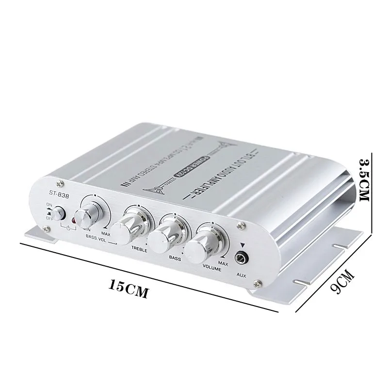 Портативный 400W Мощность усилитель 3 канала Hi Fi стерео колонки аудио звука дома