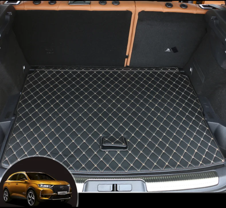 

leather car trunk mat cargo liner for citroen ds7 2018 2019 2020 carpet accessories interior crossback