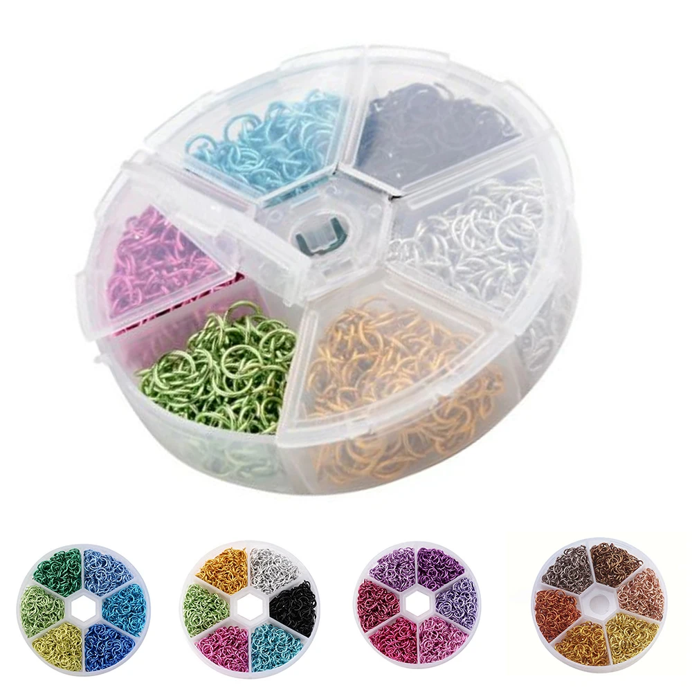 1 коробка 6 мм алюминиевые Колечки разных цветов открытые одиночные петли колечки