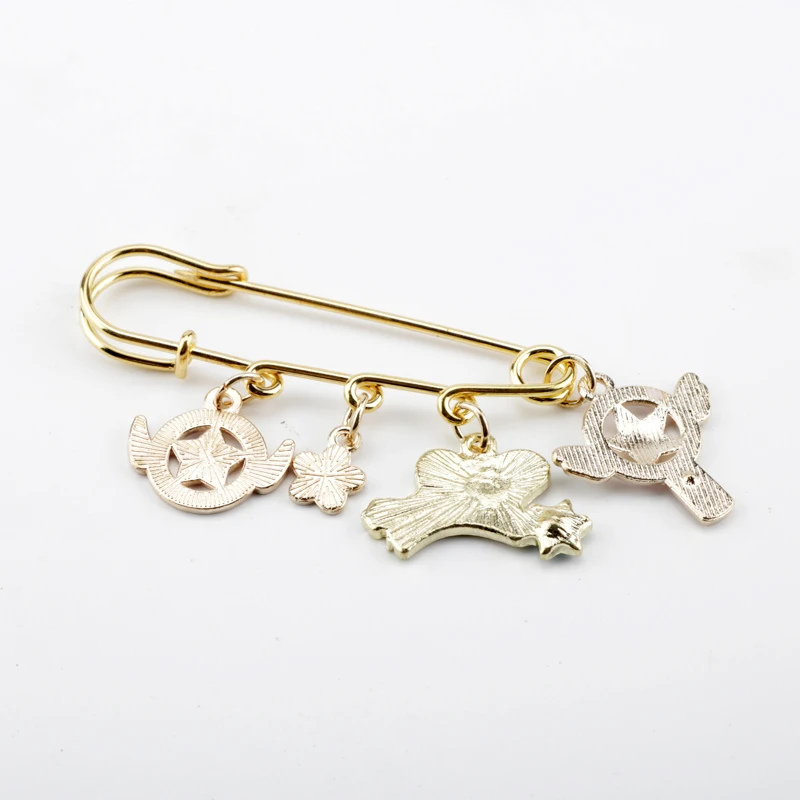 Japanese Anime Cat Wand Collection Pendant Brooch Pins Cartoon Card Captor Sakura Safe Pin Shape Lapel Enamel Jewelry | Украшения и