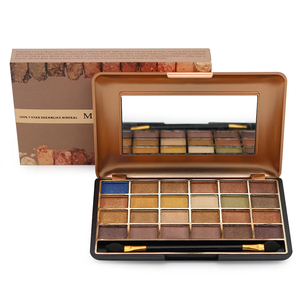 Палитра теней для век MISS ROSE тени с металлическим блеском 18 цветов хайлайтер