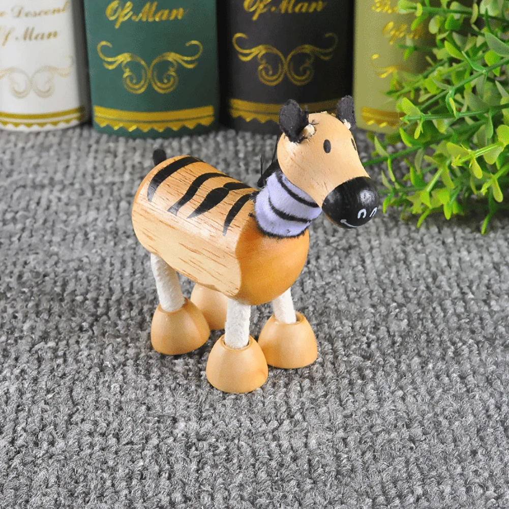 Деревянная миниатюрная настольная игрушка с имитацией тигра в стиле